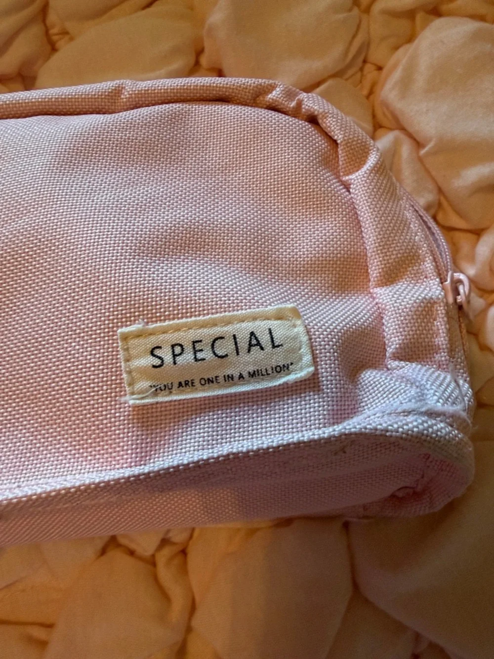 Special Pink Canvas Pencil Case - Soft Pastel Pink Organizer